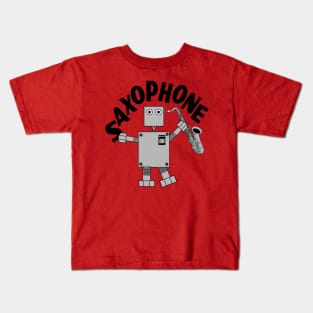 Saxophone Robot Text Kids T-Shirt